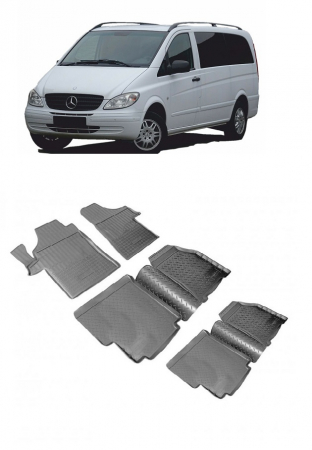 Mercedes - Set  Covorase cauciuc tavita compatibile Mercedes Vito / Viano W639 Randul 1+2+3 (2005-2010)
