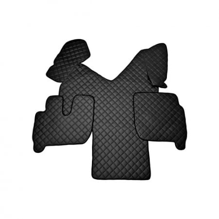 Iveco - Covor auto imitatie piele dedicat Camion Iveco Stralis ,Cutie automata Negru/Rosu