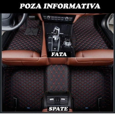 Mercedes - Covorase auto LUX PIELE 5D Mercedes S-Class W221 2005-2013 caroserie lunga ( cusatura rosie )