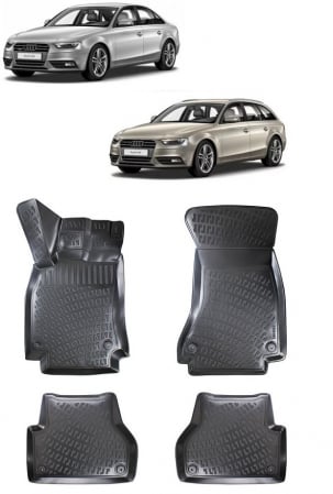 Audi - Covorase  cauciuc stil tavita Audi A4 B8  (2007-2015) Prindere in podea inclusa