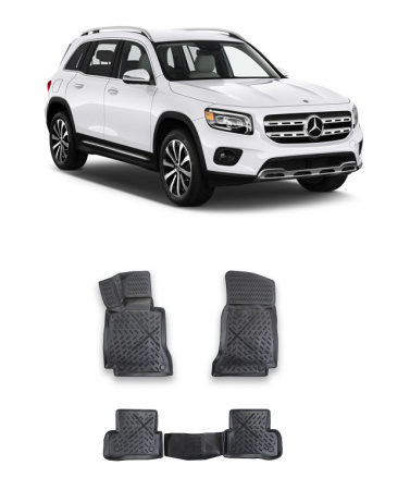 Covorase auto dedicate din cauciuc - Set Covorase  cauciuc stil tavita Mercedes GLB (2019-2023)