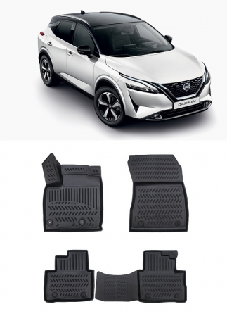 Covorase auto dedicate din cauciuc - Covoare cauciuc tavita compatibile Nissan Qashqai III 2021-> Cod: 3D AP-1197 / A80-X212