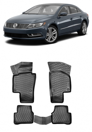 Covorase auto dedicate din cauciuc - Covorase cauciuc stil tip tavita VW Passat CC 2008 - 2017