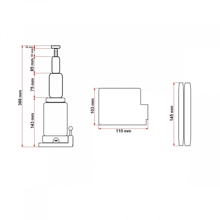 Cric hidraulic cu piston dublu 3 tone 153mm [5]