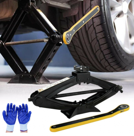 Cric - Cric mecanic auto tip "broască" 2 tone + mănuși