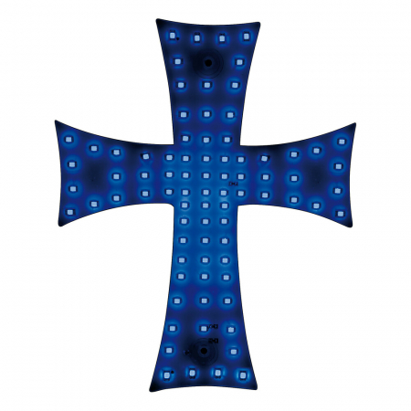 Cruce luminoasa albastra autoturism si camion, 84 LED-uri, 12-24V prindere cu ventuze, 23 x 25 cm [1]