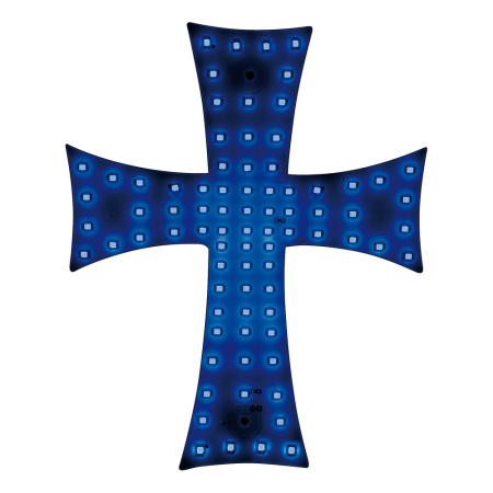 Cruce luminoasa albastra autoturism si camion, 84 LED-uri, 12-24V prindere cu ventuze, 23 x 25 cm [1]