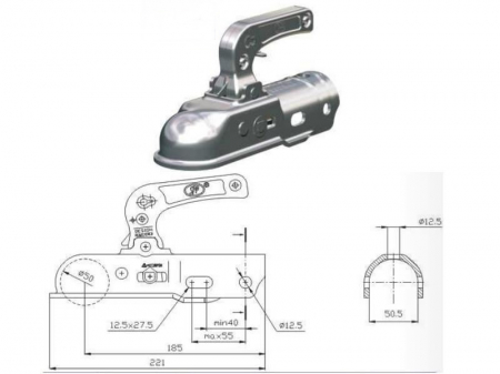 Accesorii Remorca - Cupla remorca rotunda Cod:BC2300C