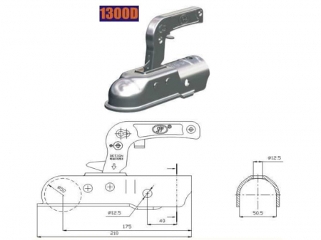 Accesorii Remorca - Cupla remorca rotunda Cod:1300D