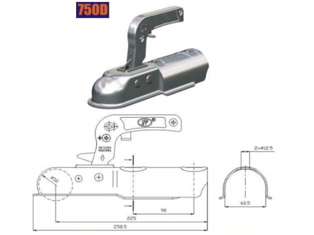 Accesorii Remorca - Cupla remorca rotunda Cod:750D