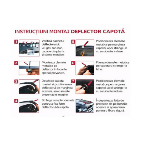 Deflector capota auto compatibil Dacia Dokker 2012-2021 [2]