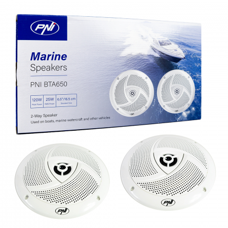 Difuzoare coaxiale pentru barci PNI BTA650 120W, 16.5 cm, set 2 buc [1]
