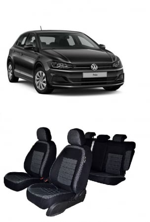 Volkswagen - Set huse scaune dedicate Volkswagen Polo V 2010-2017 (Bancheta fractionata+husa cotiera)