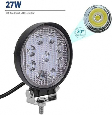Proiector LED rotund, lampă cu LED-uri, cu lumină difuză FLOOD, 12V 24V, subțire (Slim), 27W [3]