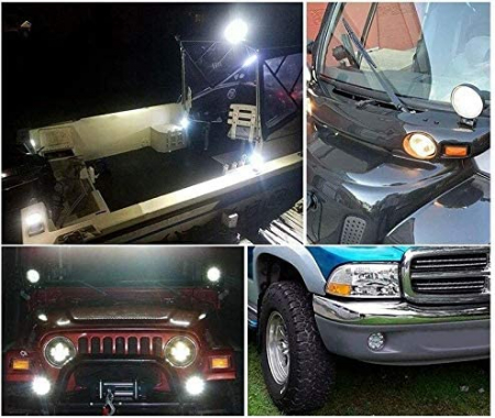 Proiector LED rotund, lampă cu LED-uri, cu lumină difuză FLOOD, 12V 24V, subțire (Slim), 27W [8]