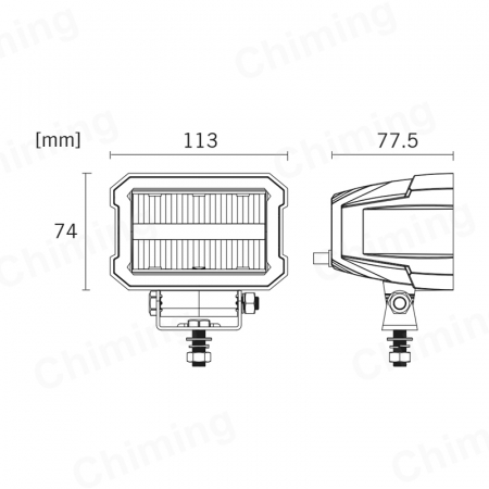 Proiector LED cu lumină albă și lumini de zi DRL roșu-portocaliu 12V - 24V E-mark [3]