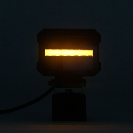 Proiector LED cu lumină albă și lumini de zi DRL roșu-portocaliu 12V - 24V E-mark [4]