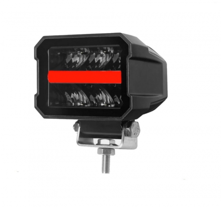 Proiector LED cu lumină albă și lumini de zi DRL roșu-portocaliu 12V - 24V E-mark [1]