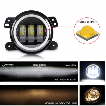 Set proiectoare ceață  LED cu DRL și semnalizare, 30W, 12-24V lumină alb-galbenă, Ø 98 mm, H11 - set de 2 bucăți [8]