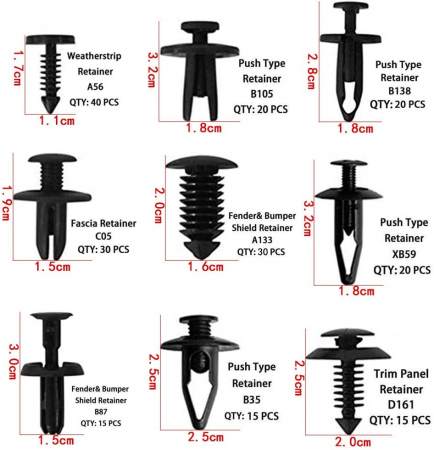 Fixare din plastic Clipsuri Auto / Tapiterie UNIVERSAL 421 buc. [3]