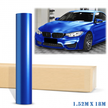 Folie Auto - Folie auto autocolant PET premium Albastru Mat - 1.52m x 18m