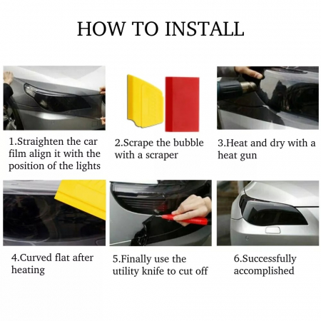 Folie de protecție transparentă pentru faruri și stopuri - 10 M x 30 cm [7]