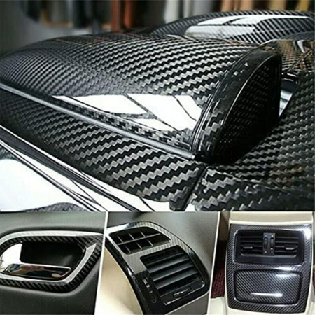 Folie carbon 5D decorativa auto  1.52 X 18m, negru [3]