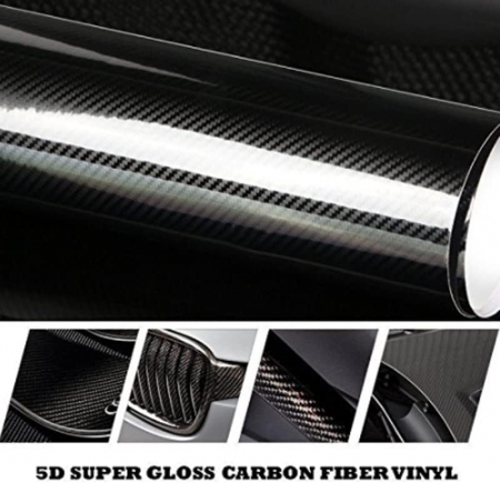 Folie carbon 5D decorativa auto  1.52 X 18m, negru [2]