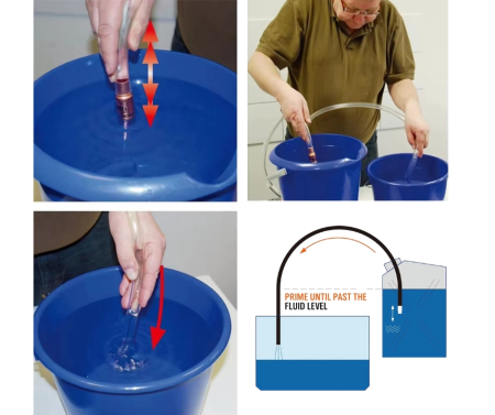 Furtun autoamorsant cu supapa 1.7 m – pompa sifon manuala cu aspiratie pentru combustibil, apa si lichide [1]