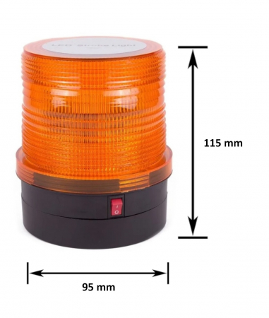 Girofar cu 24 LED fara fir pe baterii, stroboscop, cu magnet 2,4W - 12V [3]