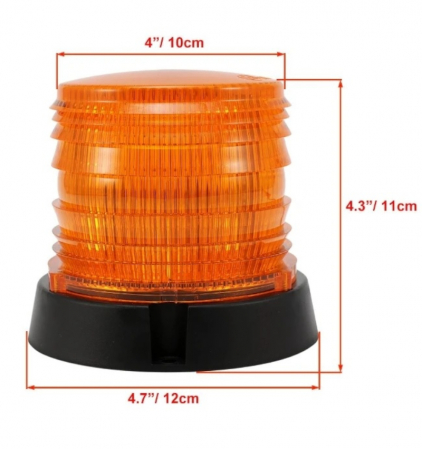 Girofar cu 60 LED, Sapte Мoduri de Lumina, Efect de Rotatie, Montare cu Magnet si Suruburi, 12V - 24V [1]