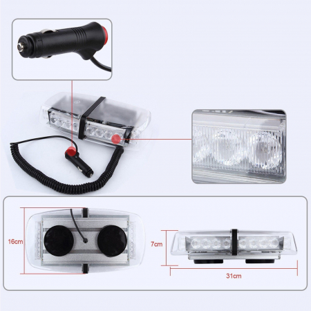 Girofar LED Cu Magnet 12 V, 24W, IP65, 31x16x7 cm [2]