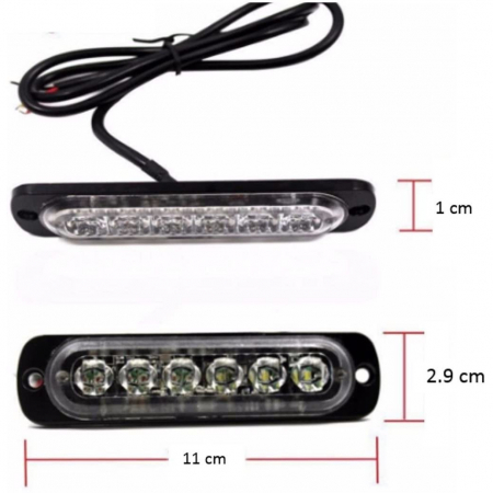 Lampa  Led  Stroboscopica 12/24V, Galben, 6 Leduri, Blitz 2 Functii, 110mm/29mm [2]