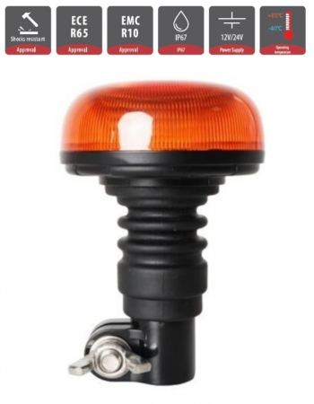 Electronice si electrice auto - Girofar stroboscopic portocaliu, pentru montaj pe țeava, pentru Asistenta Rutiera, Platforme si altele 12-24V