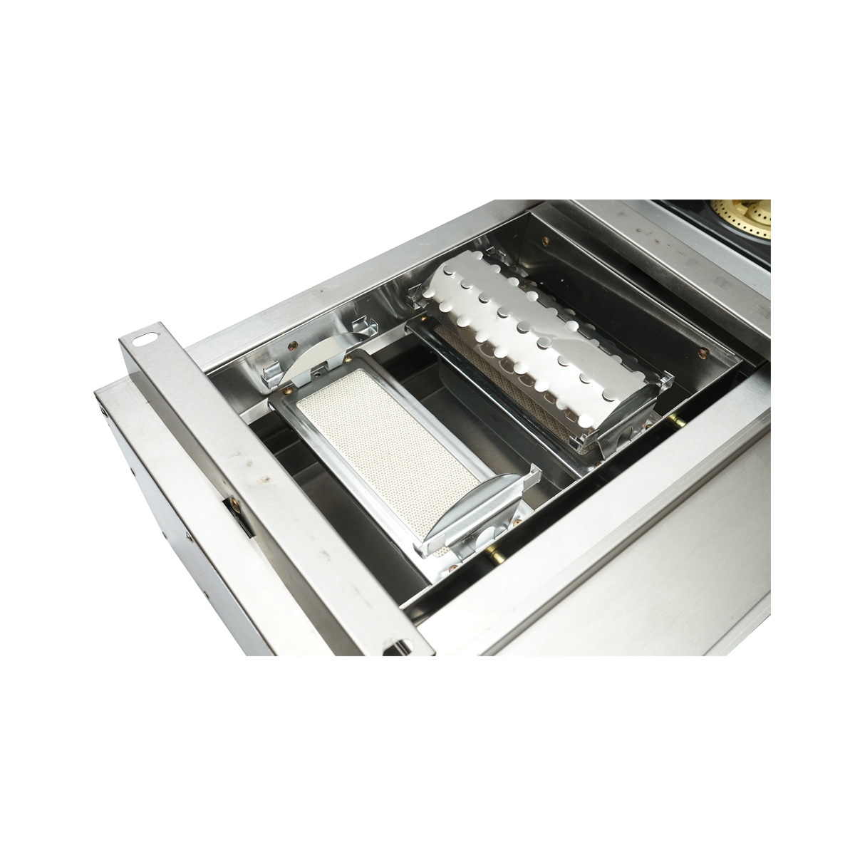 Gratar camping cu grill 2 arzatoare si 1 zona de gatit 676x400x185mm [5]