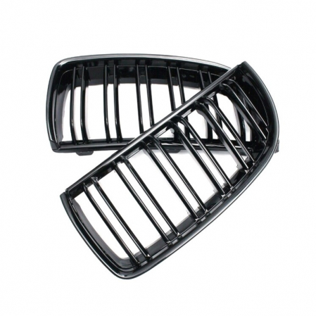 Grile Centrale Duble Pentru BMW Е90 Е91 05-08 Inainte de Facelift Lucios Negru [2]