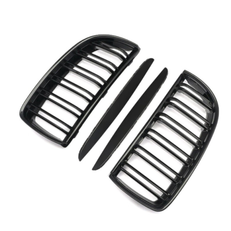 Grile Centrale Duble Pentru BMW Е90 Е91 05-08 Inainte de Facelift Lucios Negru [5]