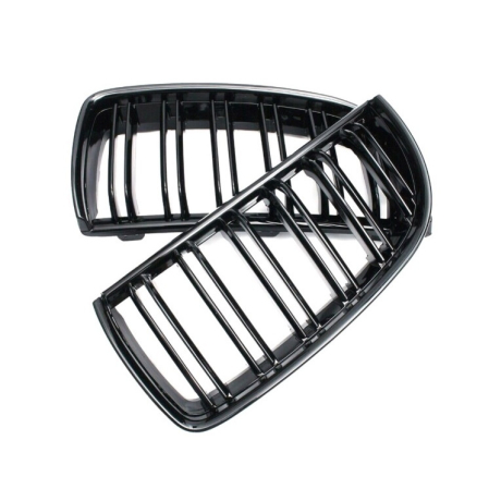 Grile Centrale Duble Pentru BMW Е90 Е91 05-08 Inainte de Facelift Lucios Negru [2]