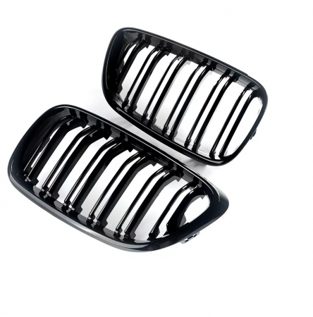 Grile duble pentru BMW F22 F23 F24 F27 E87 2012-2018 lac negru lucios [7]