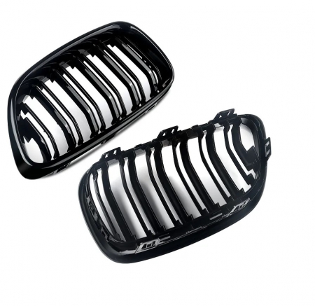 Grile duble pentru BMW F22 F23 F24 F27 E87 2012-2018 lac negru lucios [6]