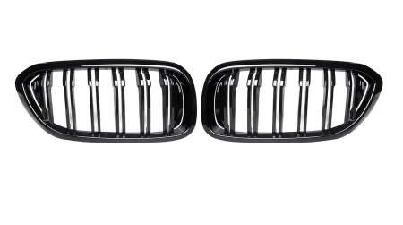 Grile duble pentru BMW Seria 5 G30 G31 G38 520i, 523i, 528i, 530i, 535i, 550i, 520d, 530d, 530e, 530eX, 530iX, 550iX (xDrive), 540dX 2017-2019 Luciu Negru [5]