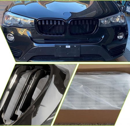 Grile duble pentru BMW X3 X4 Facelift F25 F26 (2014-2017) Luciu Negru [5]