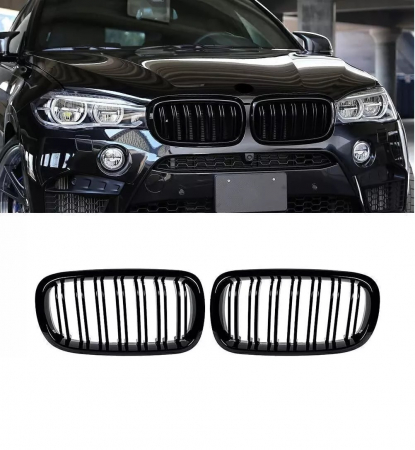 Grile duble pentru BMW X5 X6 F15 F85 F16 F86 2014+ Luciu Negru [7]