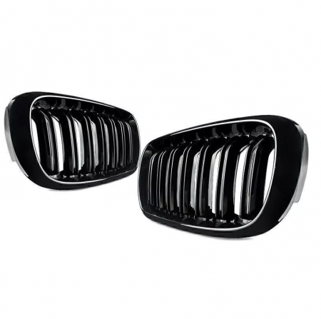 Grile duble pentru BMW X5 X6 F15 F85 F16 F86 2014+ Luciu Negru [13]