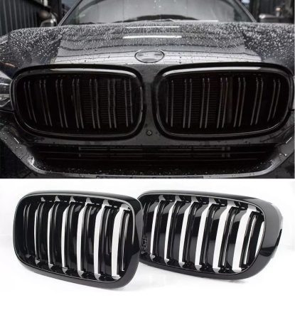 Ornamente auto - Grile duble pentru BMW X5 X6 F15 F85 F16 F86 2014+ Luciu Negru