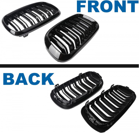Grile duble pentru BMW X5 X6 F15 F85 F16 F86 2014+ Luciu Negru [5]