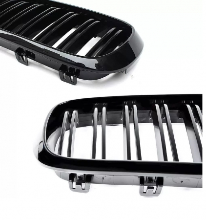 Grile duble pentru BMW X5 X6 F15 F85 F16 F86 2014+ Luciu Negru [9]