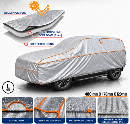 Prelate anti-grindina - Husa Antigrindina pentru SUV L 470x178x120 cm - Protectie 5 mm Impotriva Grindinei, Ploii, Zapezii si Razelor UV