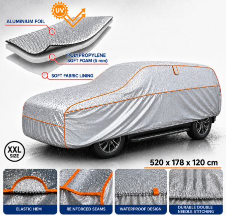 Prelate anti-grindina - Husa Antigrindina pentru SUV XL 490x178x120 cm - Protectie 5 mm Impotriva Grindinei, Ploii, Zapezii si Razelor UV
