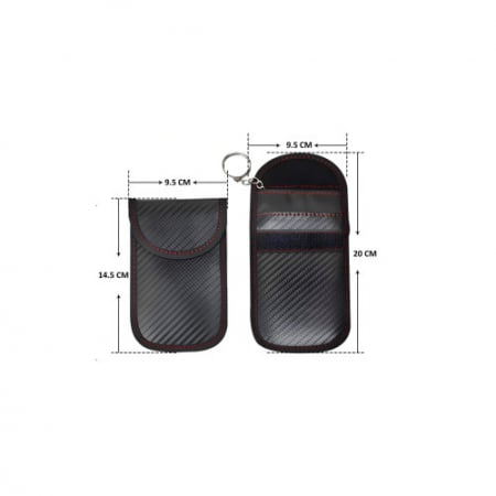 Husa cheie auto cu blocare frecventa radio, RFID Blocker, 14.5 x 9.5 cm, negru [1]